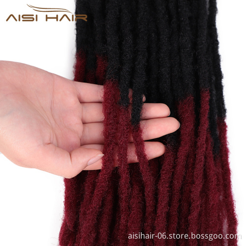 Aisi Hair Dreadlocks Ombre Color Crochet Braids Soft Goddess Faux Locs Synthetic Crochet Braiding Hair Extension For Black Women